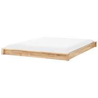 BETT ohne Kopfteil 180/200 cm Gummibaumholz Hellbraun Antras - Hellbraun, Holz (180/200cm) - Beliani