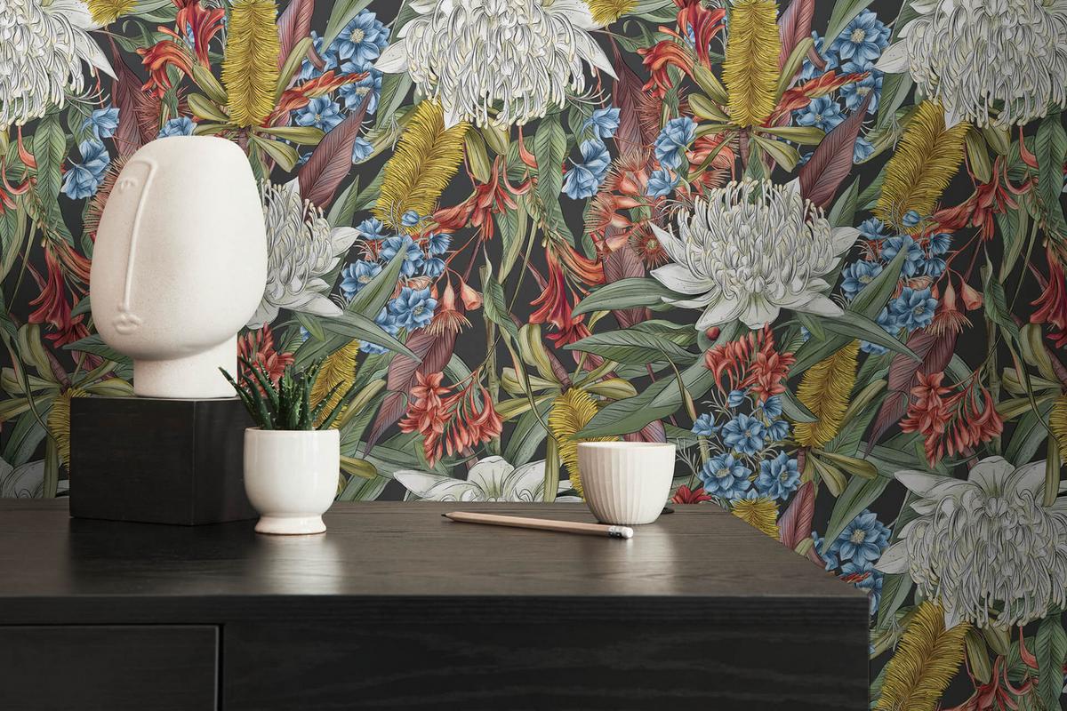 VLIESTAPETE Bunt 53/1005 cm - Schwarz, Textil (53/1cm) - KUNSTLOFT