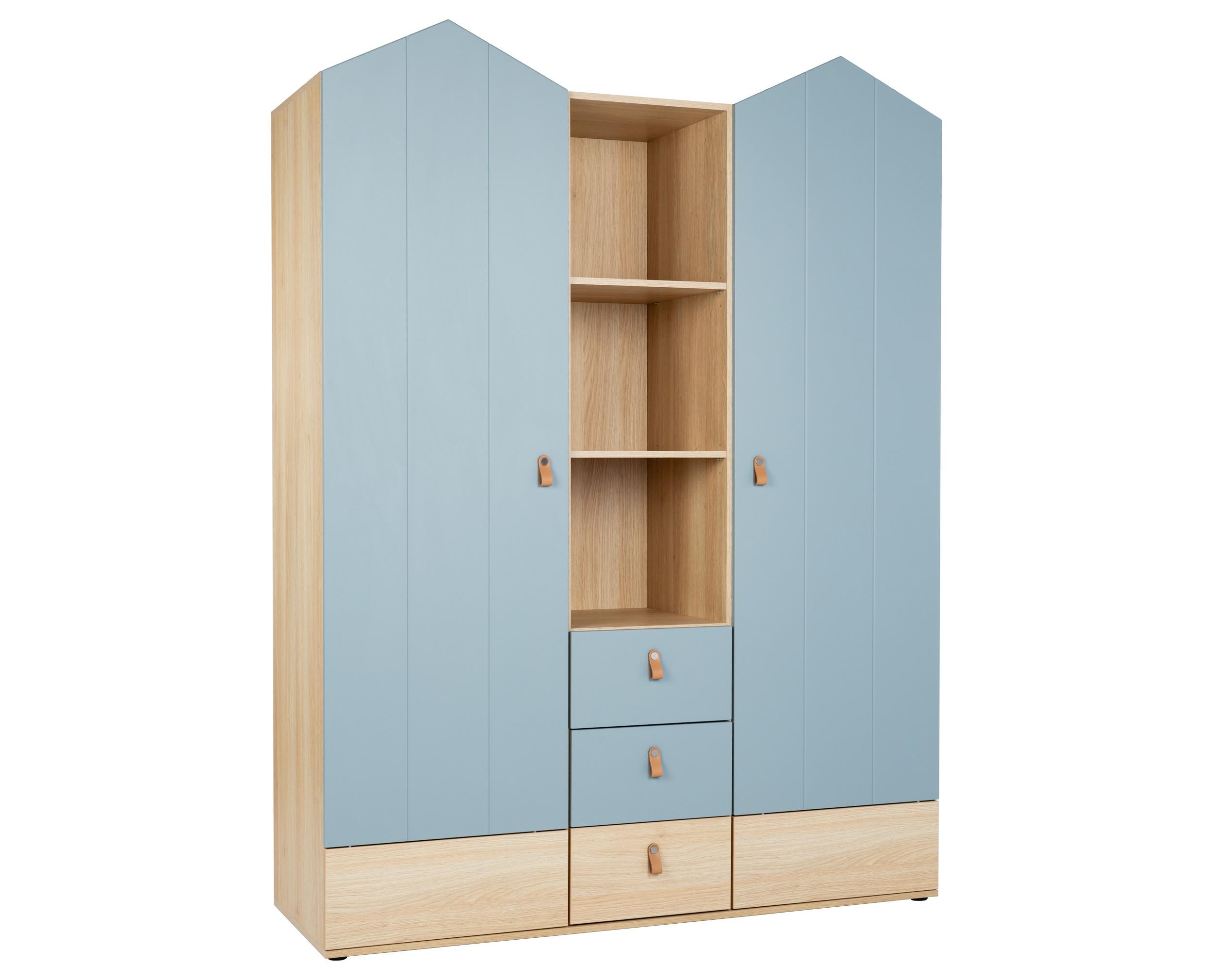 KLEIDERSCHRANK Roofy - Salbeigrün/Eichefarben, Leder/Holz (150/200/51cm) - arthur berndt