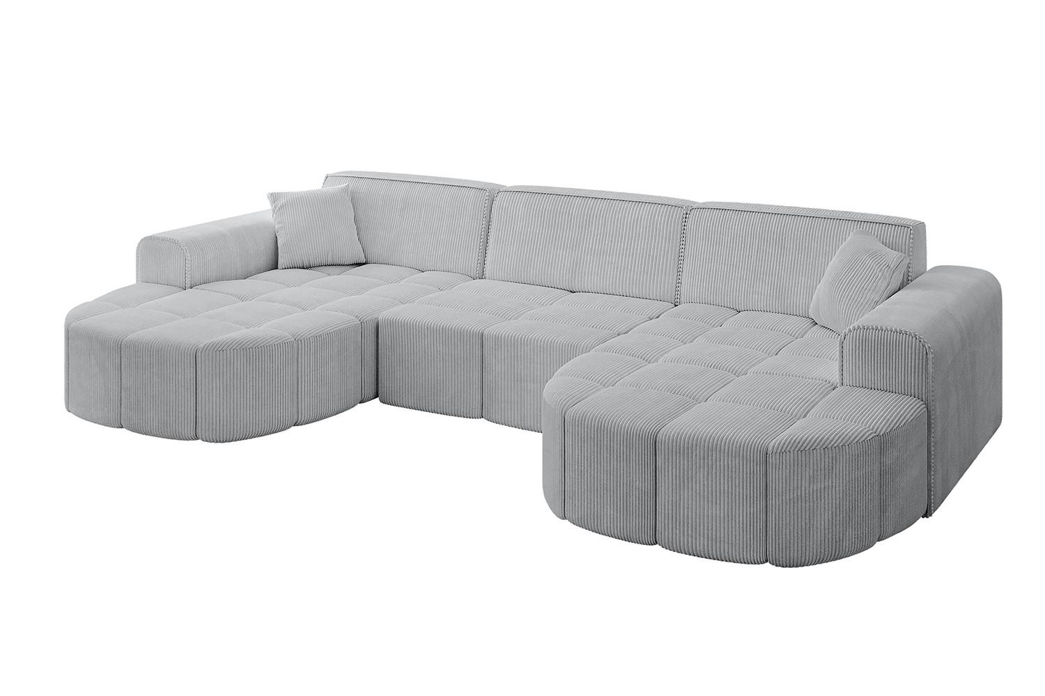 WOHNLANDSCHAFT LIVO-U1 - 315x173x79,5 cm Grau - Grau, Holzwerkstoff/Textil (315/79/173cm) - ALTDECOR