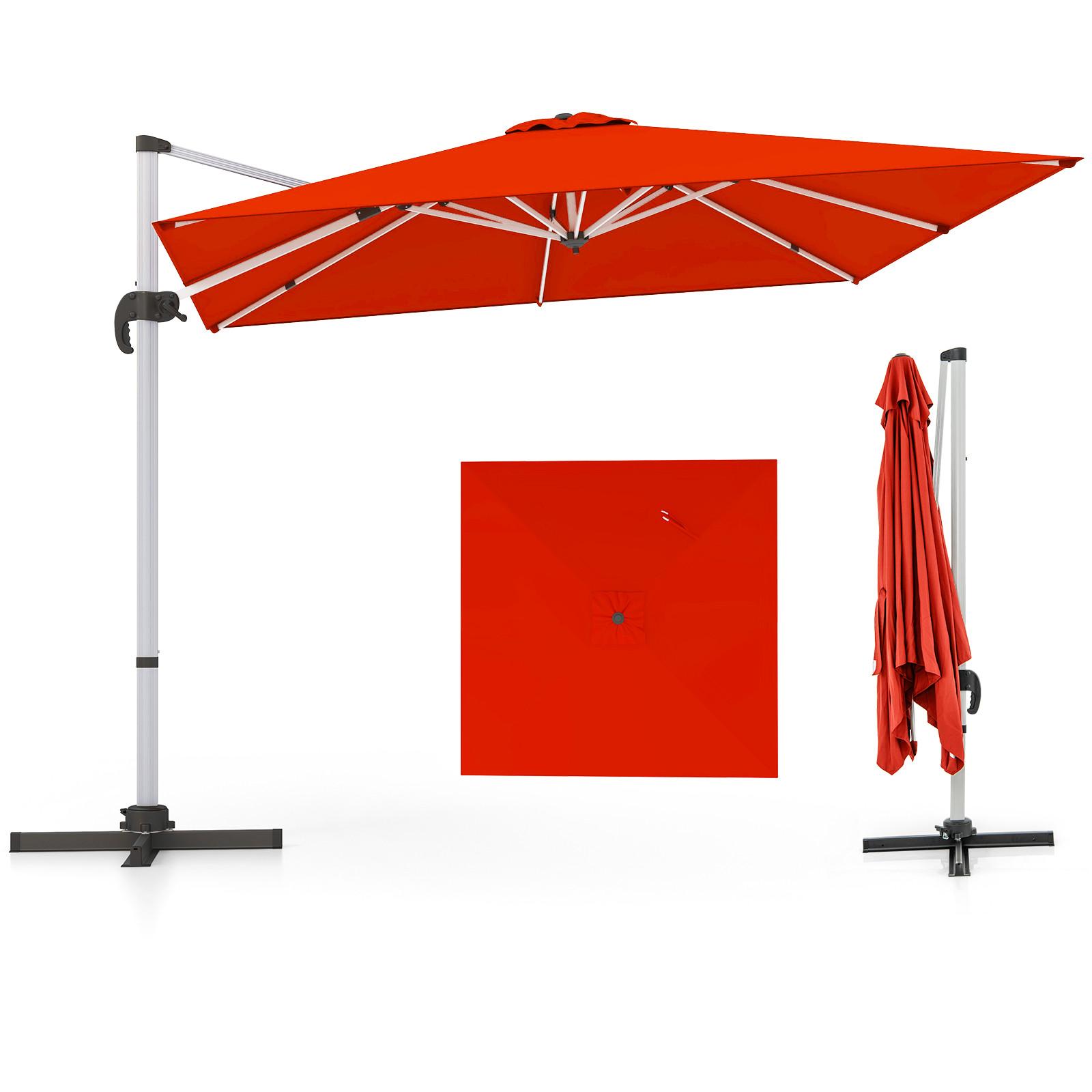 TERRASSENSCHIRM 300cm Weinrot - Weinrot, Metall (300/300cm) - COSTWAY