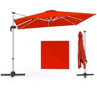 TERRASSENSCHIRM 300cm Weinrot - Weinrot, Metall (300/300cm) - COSTWAY