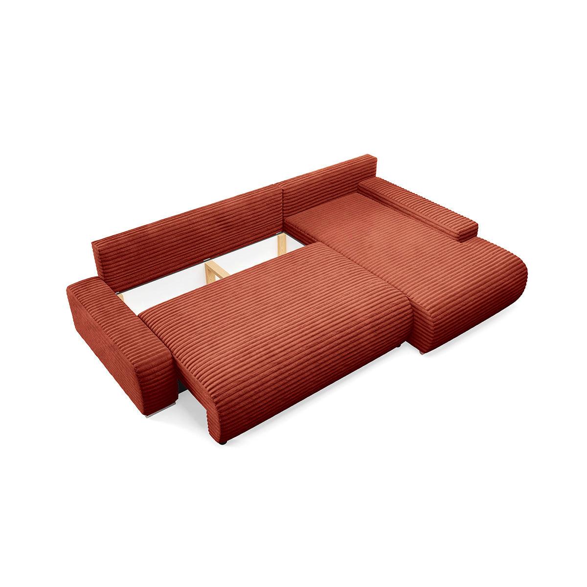 ECKSOFA Ivana 3 Sitzplätze Terracotta - Orange, Holz (265/172cm) - Petits-meubles