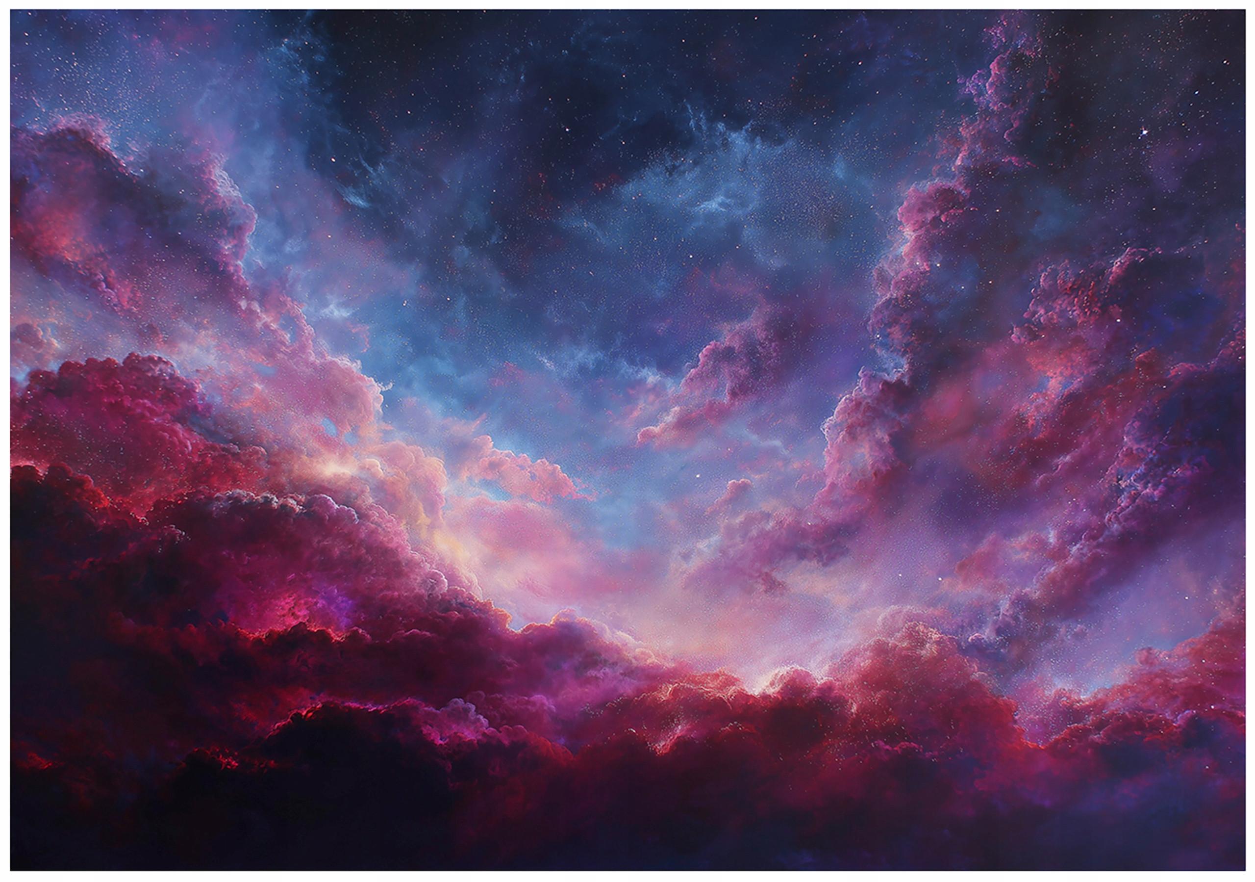 FOTOTAPETE Wolken Himmel Lila 300x210 cm - Multicolor, Papier (300/210cm) - Wallarena