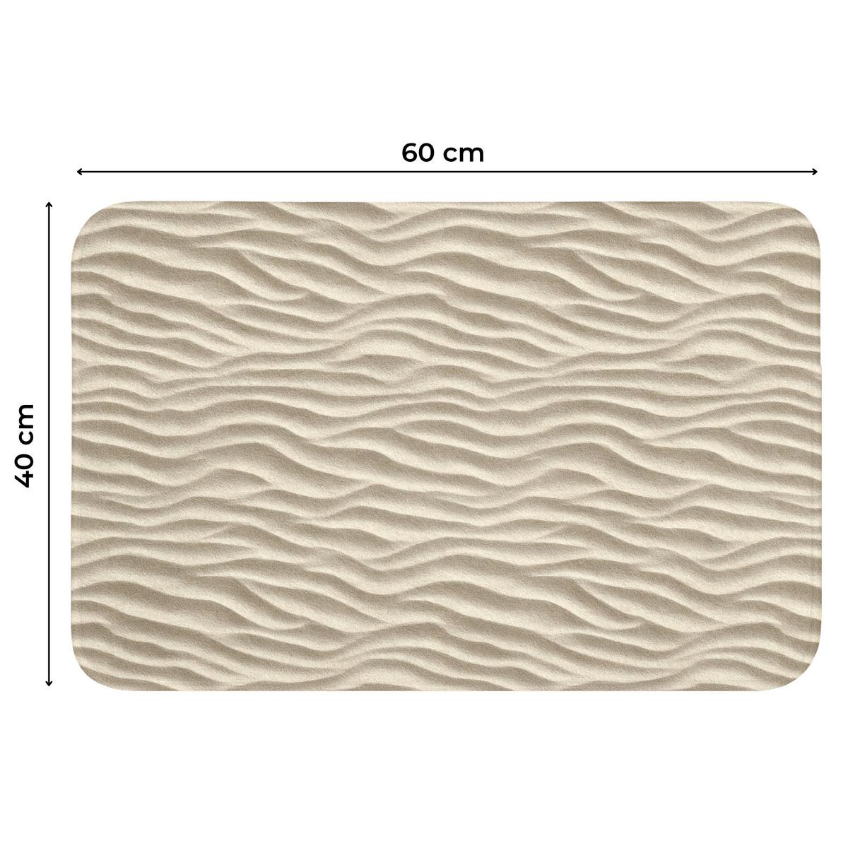 WC-VORLEGER Sand - Wellen - Beige Toilettenvorleger 60x40 cm - Beige, Textil (60/1cm) - OnlyWow