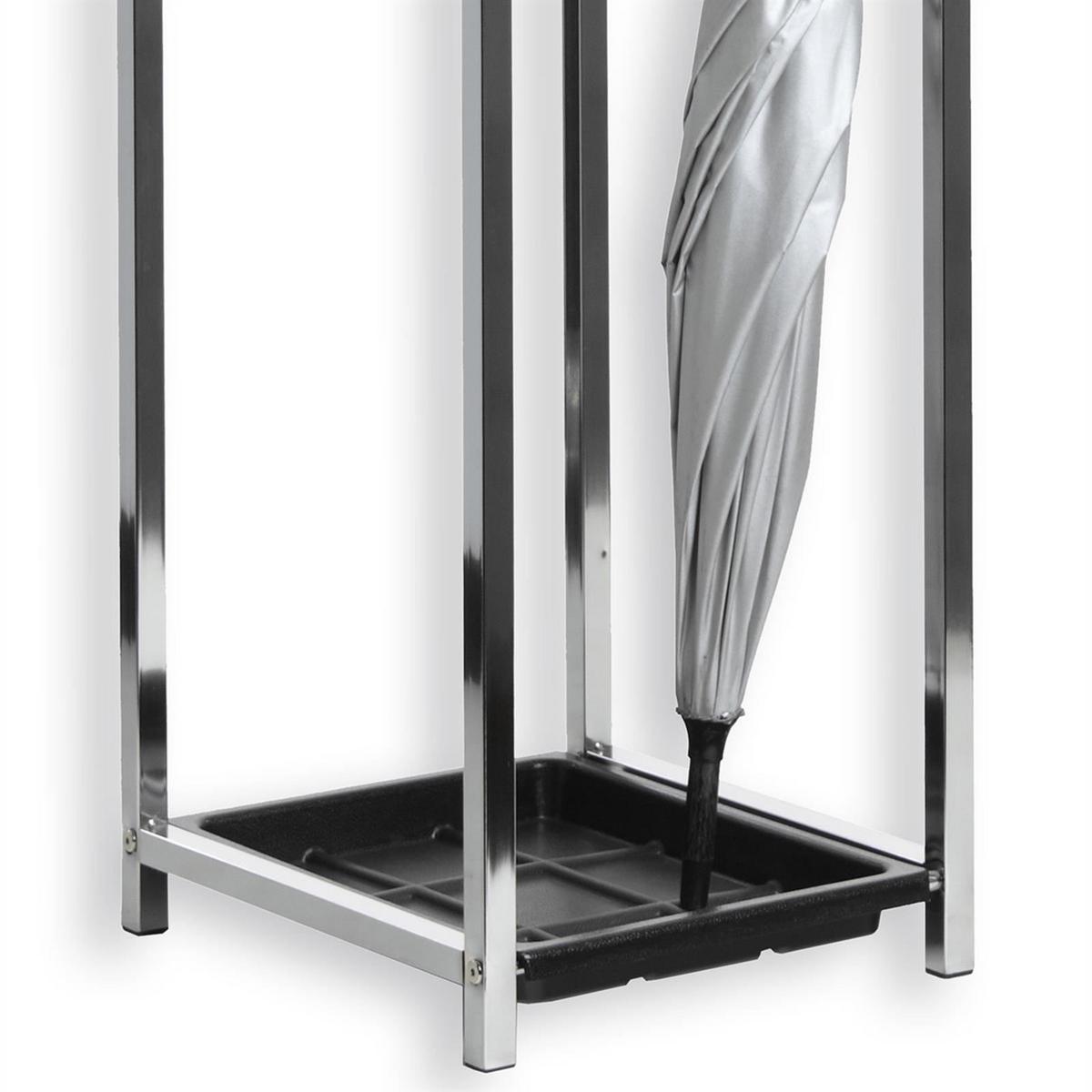 SCHIRMSTÄNDER NELIA schwarz - Silberfarben, Kunststoff/Metall (29/64/26cm) - IDIMEX