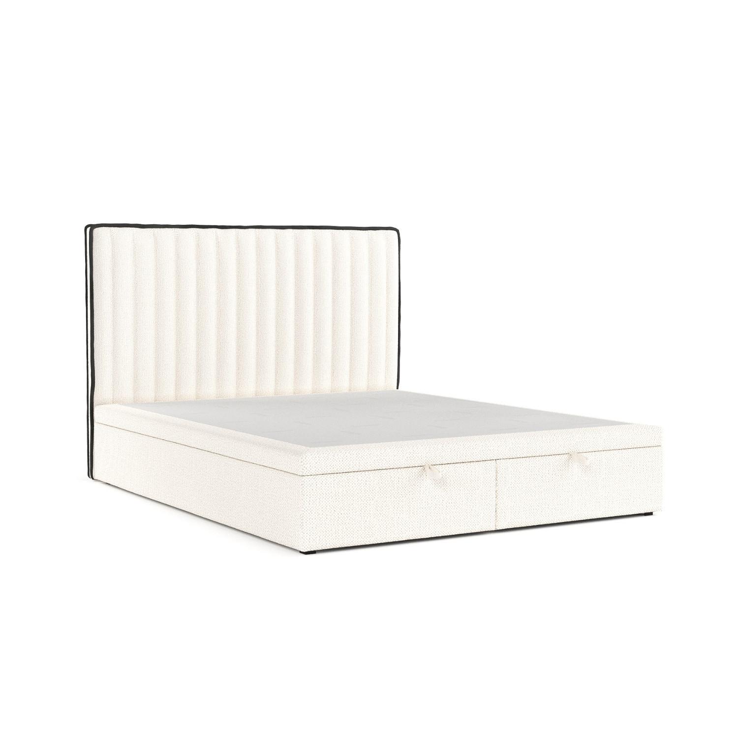 POLSTERBETT Keva mit Stauraum 180/200 cm Creme im Alta Stoff - Creme/Schwarz, Holz/Holzwerkstoff (180/200cm) - AltaBeds