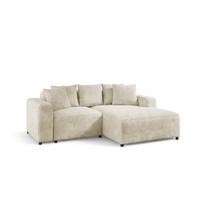 ECKSOFA Megan Xs In Stoff Poso - Creme, Holzwerkstoff/Textil (240/165cm) - Fun Möbel