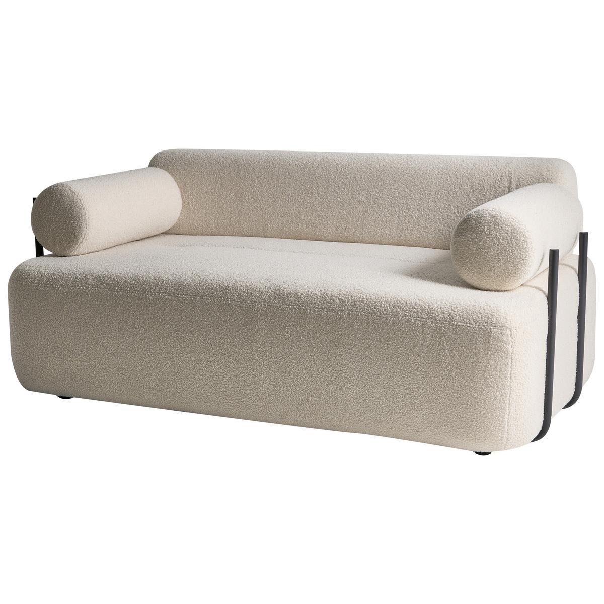 2-SITZER-SOFA Bouclé Cremeweiß Elva - Creme, Textil (170/74/100cm) - Beliani