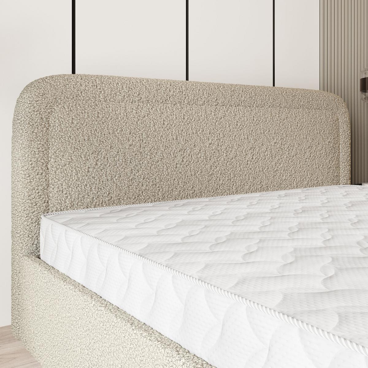 POLSTERBETT BENIRA Q 160x200 cm mit Bettkästen - Beige - Beige, Holz (160/200cm) - MASSENO