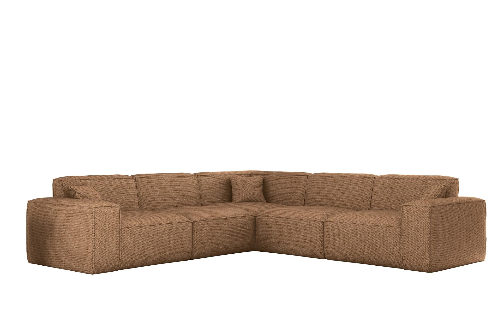 ECKSOFA Celes Premium In Artico - Rotbraun, Holzwerkstoff/Textil (246/246cm) - Fun Möbel