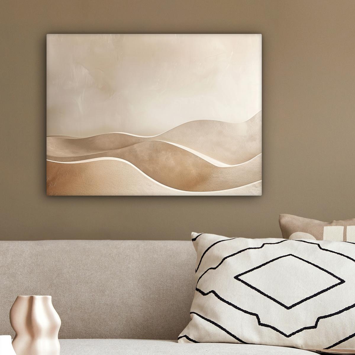 LEINWANDBILD Beige - Natur - Abstrakt - Modern Wandbild 40x30 cm - Beige, Textil (40/30cm) - MuchoWow