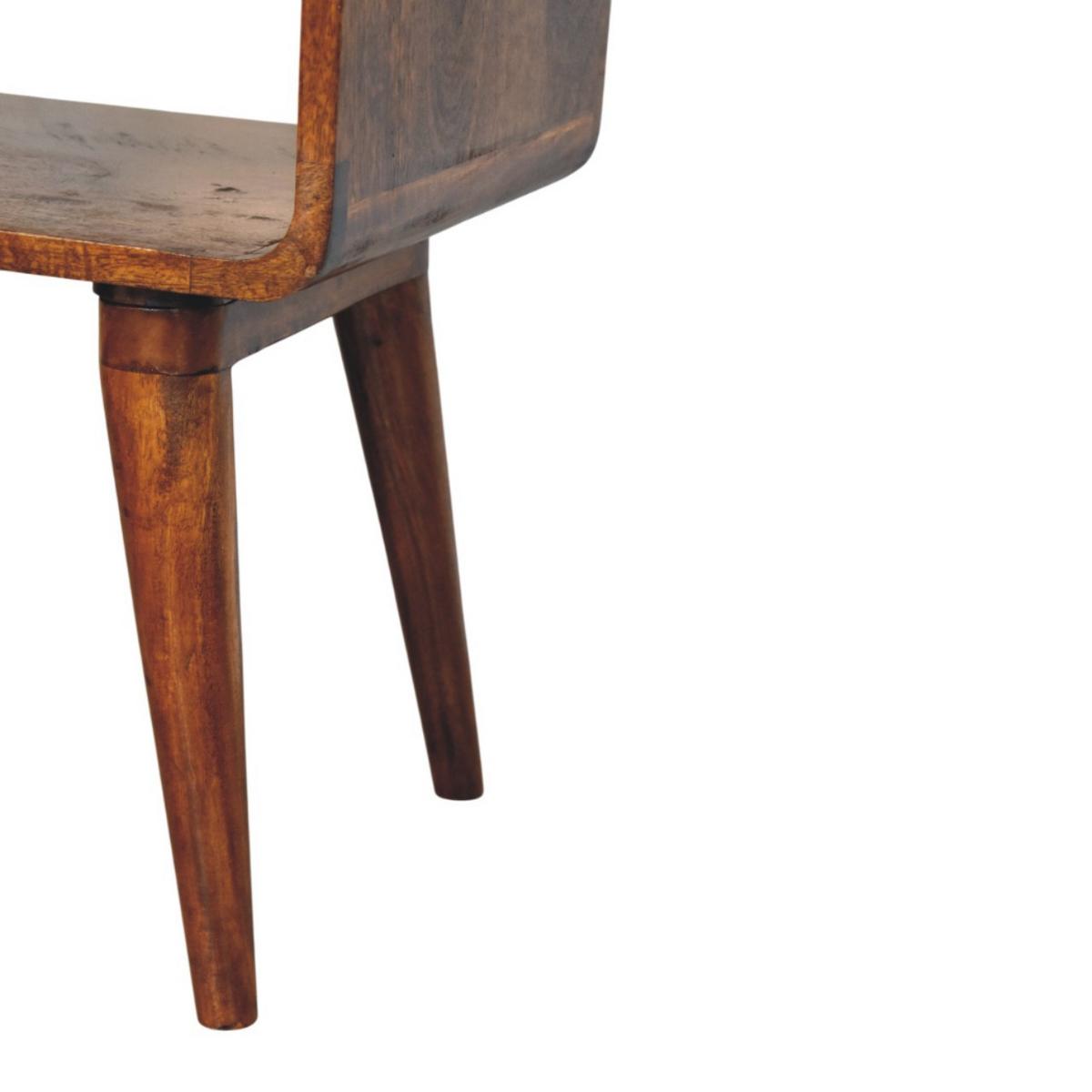 NACHTKASTEN Avora Kastanie, 1 Schublade und Offenes Fach, Dunkelbraun - Dunkelbraun/Messingfarben, Holz/Metall (45/56/35cm) - Artisan Furniture