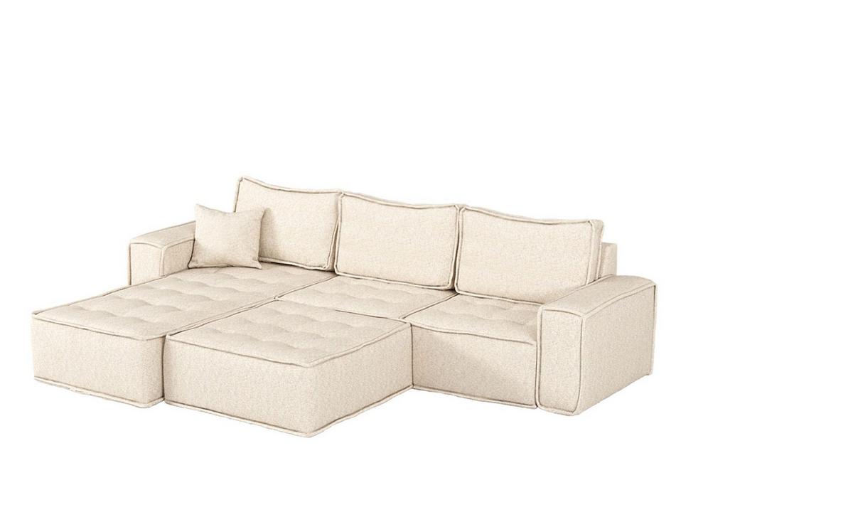 ECKSOFA Sande In Raven - Grün, Holzwerkstoff/Textil (292/192cm) - Fun Möbel
