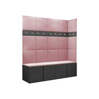 GARDEROBEN-SET Orion II - Graphitfarben/Rosa, Holzwerkstoff/Kunststoff (168/186/46cm) - MIRJAN24