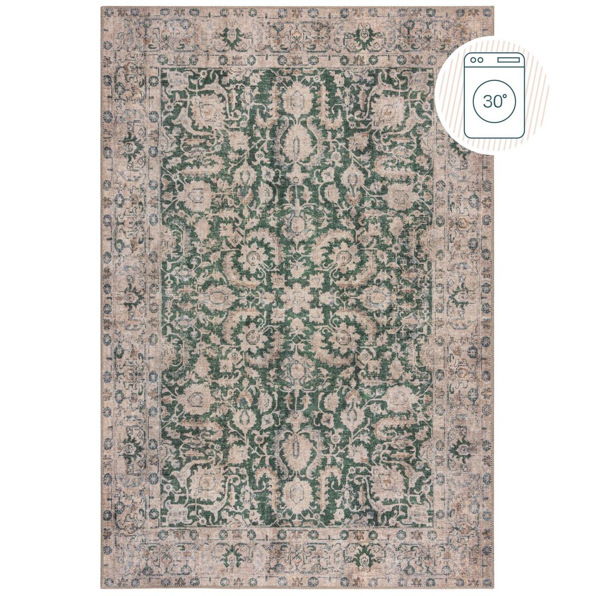 TEPPICH Waschbar HURST, orientalisch, Grün, 115 x 170 cm - Grün, Textil (170/115cm) - KADIMA DESIGN