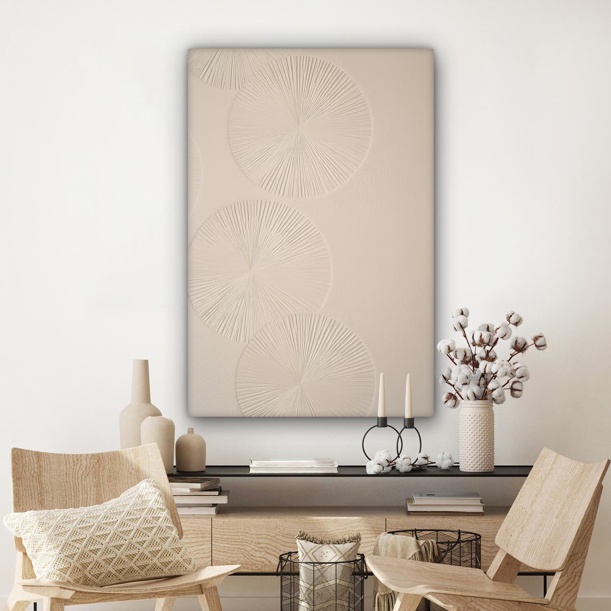 LEINWANDBILD Japandi - Beige - Modern Deko XXL 80x120 cm - Ecru, Textil (80/120cm) - MuchoWow