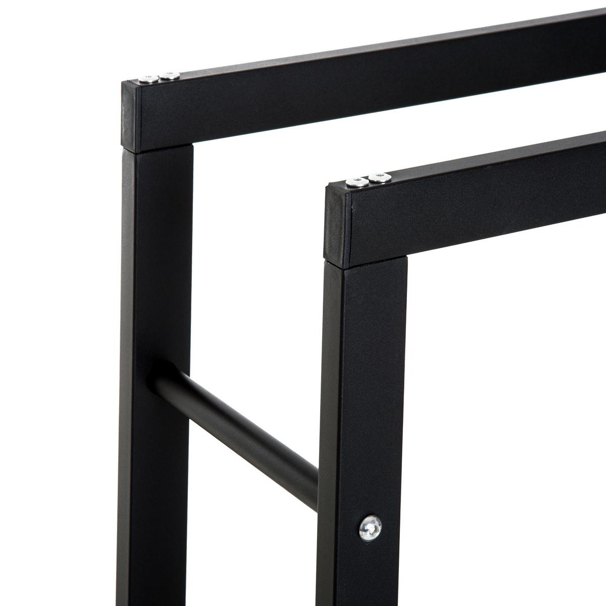 KAMINHOLZREGAL, Stahl, Schwarz, 60L x 25B x 100H cm - Schwarz, Metall (25/100/60cm) - HOMCOM