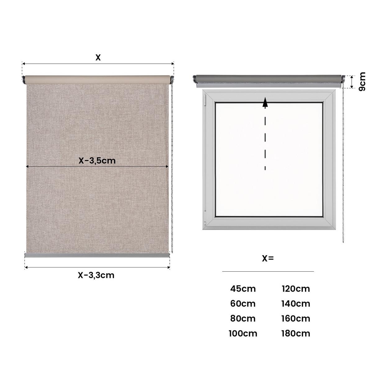 VERDUNKELUNGSROLLO motorisiert Beige, 180 x 250 cm - Beige, Kunststoff (180/250cm) - STORESDECO