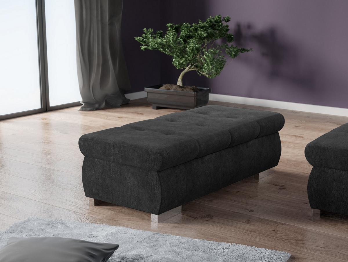 POLSTERHOCKER Orkan Groß - Silberfarben/Grau, Holz/Textil (120/39/60cm) - MIRJAN24