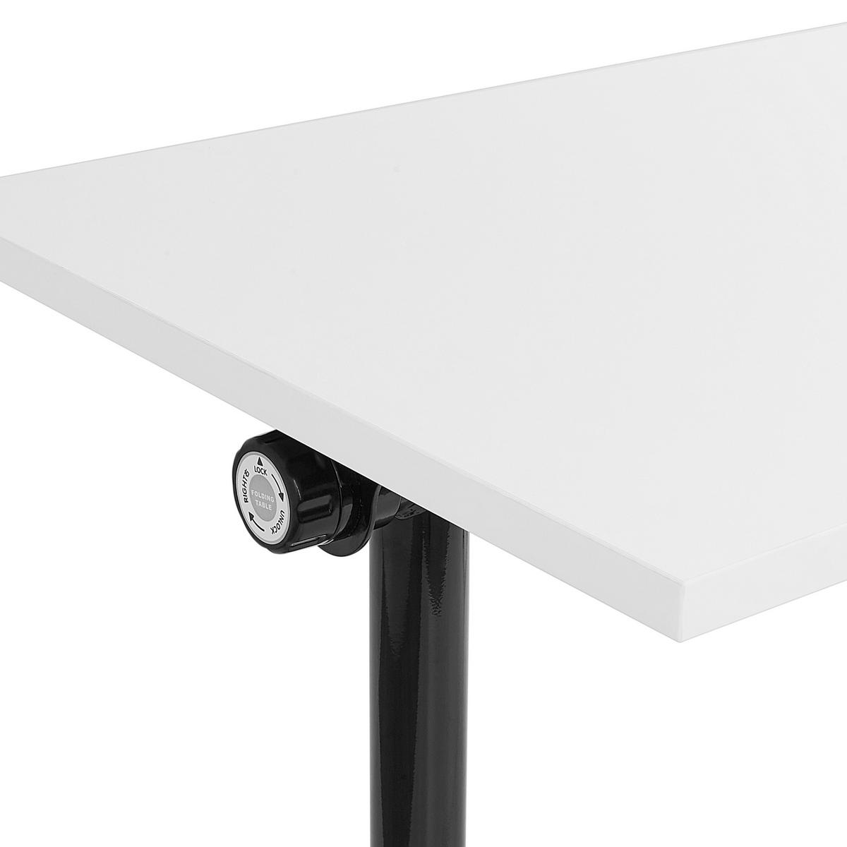 SCHREIBTISCH Zusammenklappbarer Weiß 120/60 cm mit Rädern Cavi - Schwarz/Weiß, Holzwerkstoff (60/120/75cm) - Beliani