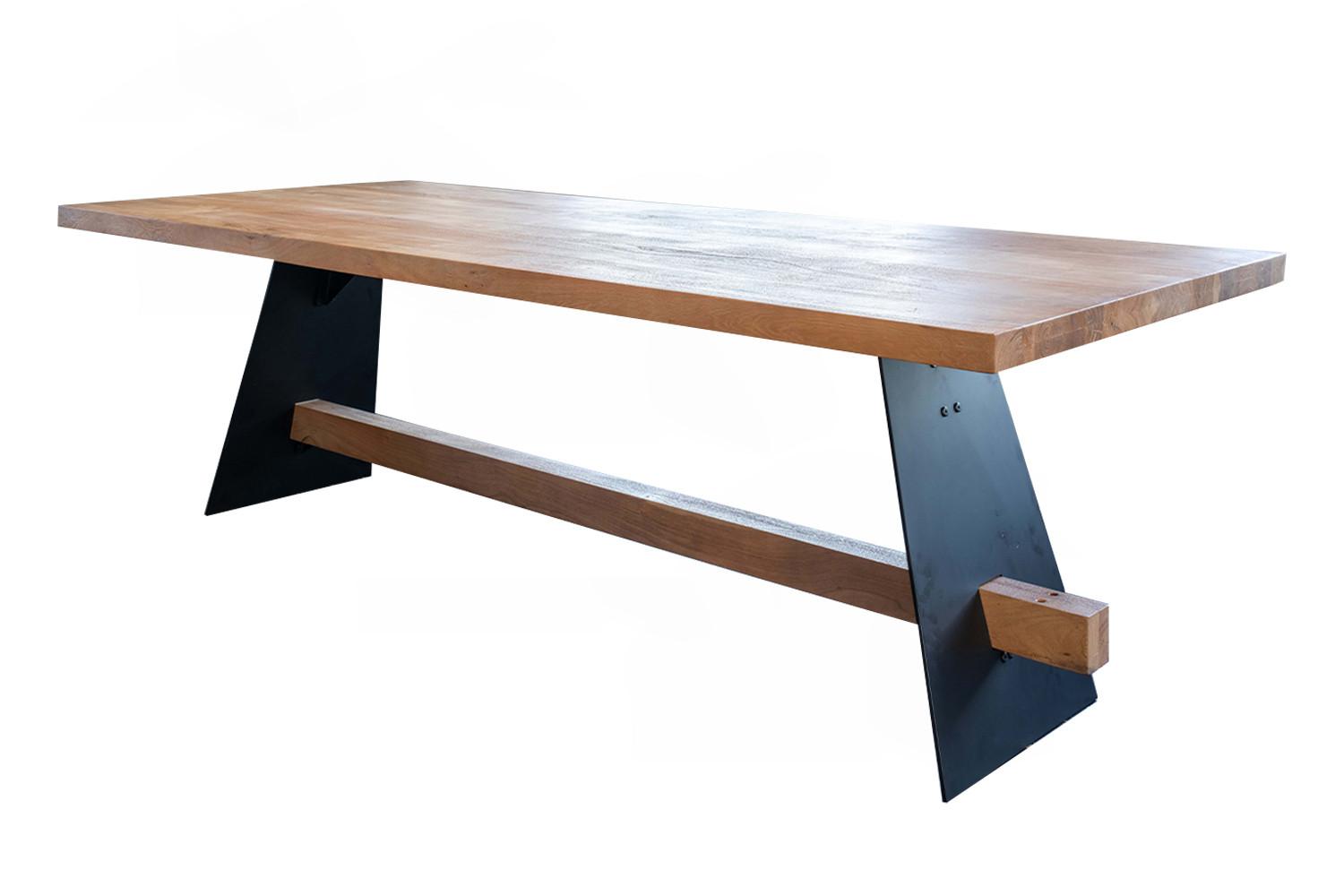 ESSTISCH MIT GERADER KANTE ARBORIO Braun Akazie - Schwarz/Braun, Holz/Metall (100/260/78cm) - KAWOLA