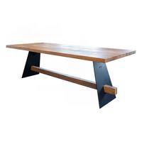ESSTISCH MIT GERADER KANTE ARBORIO Braun Akazie - Schwarz/Braun, Holz/Metall (100/260/78cm) - KAWOLA