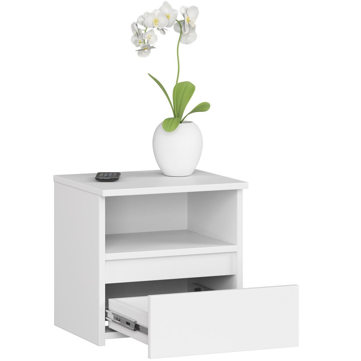 NACHTTISCH Weiß 40/40/35 - Weiß, Holzwerkstoff (40/40/35cm) - RAUMHIRSCH FURNITURE