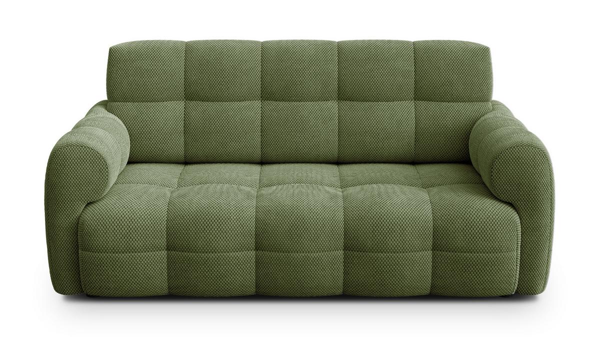 SOFA MELLOW 2,5-Sitzer, olive - Schwarz/Grün, Holz/Textil (183/87/98cm) - Wozimo