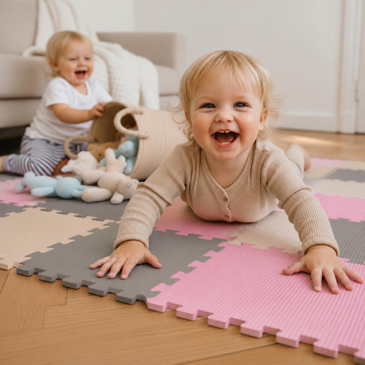 SPIELMATTE ab Null - 270/90 cm Puzzlematte Grau - Multicolor, Kunststoff (30/30cm) - Littletom