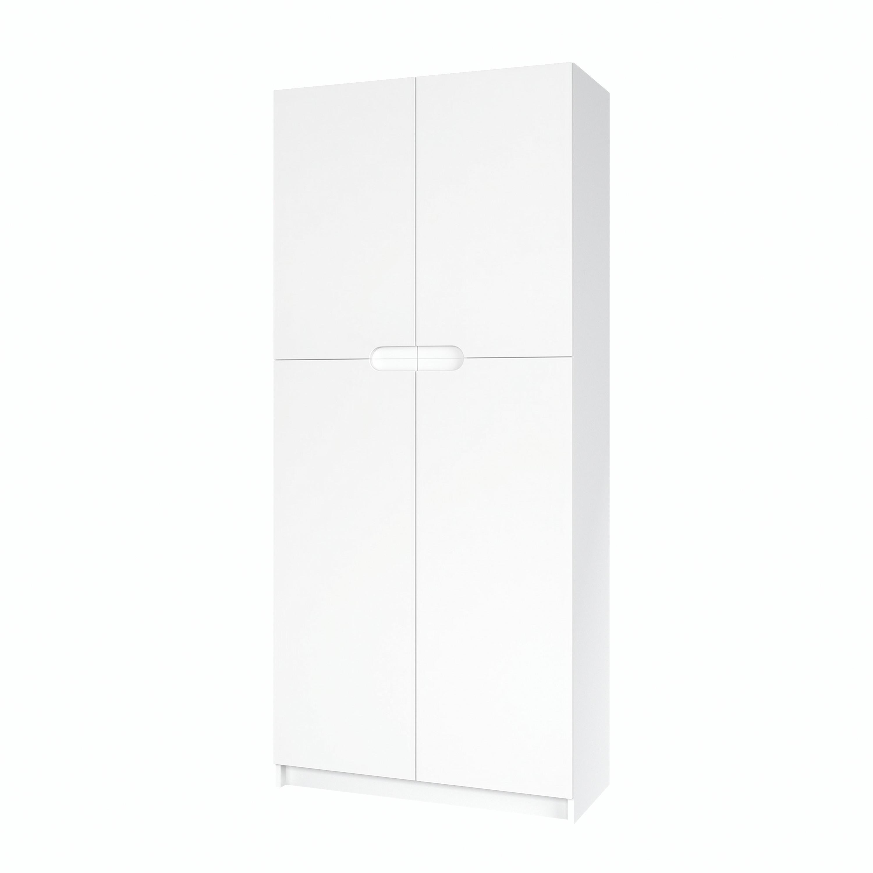 BÜROSCHRANK Logan Fronten in Weiß matt - Weiß, Holzwerkstoff (82/184/37cm) - Vladon