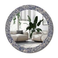 SPIEGEL Rund Ø 70 cm mit Aufdruck - Dunkelblau, Glas (70/70/0.4cm) - Wallfluent