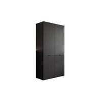 KLEIDERSCHRANK SANDBOX MODERN 100 101/49/200 cm Schwarz Graphit / Schwarz Graphit ohne LED ohne Zusatzböden - Schwarz, Holzwerkstoff/Kunststoff (101/200/49cm) - Lookway