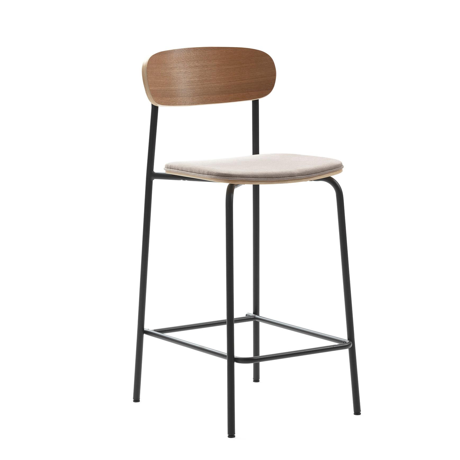 BARHOCKER (Set aus 2) aus Stoff mit schwarzen Metallbeinen - adriana 42/48/66 cm - Schwarz, Textil (48/66/42cm) - Drawer