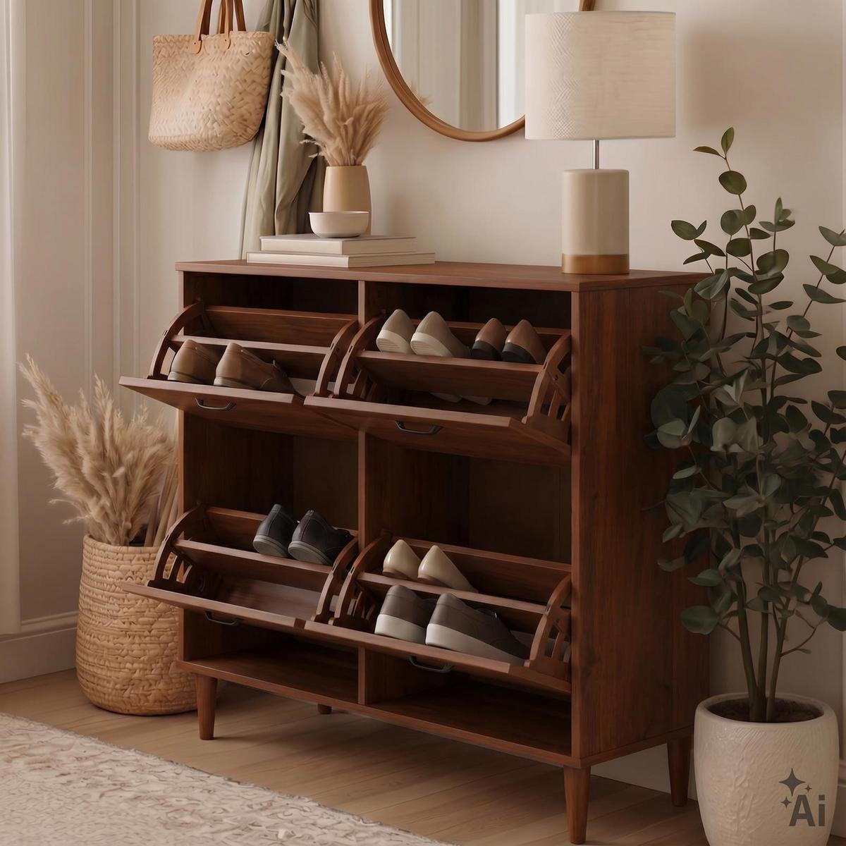 SCHUHKIPPER MIKKA Kastanie - Kastanienfarben, Holz (107/92/25cm) - IDIMEX