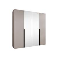 DREHTÜRENSCHRANK Mila II 200 - Kaschmir/Schwarz, Holzwerkstoff/Kunststoff (200/202/52cm) - MIRJAN24