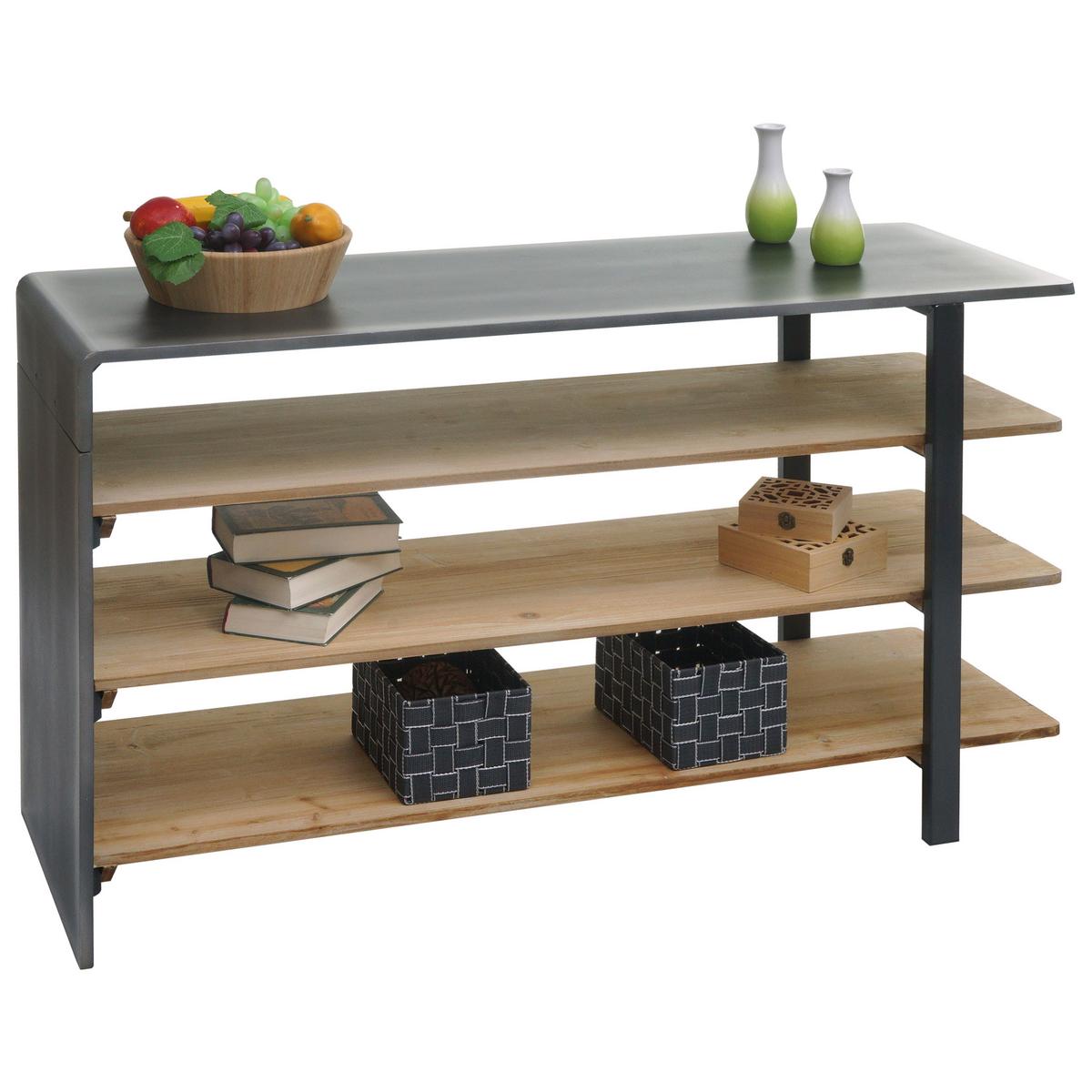 REGAL Braun, Grau - Braun/Grau, Holz (119/72/40cm) - MCW