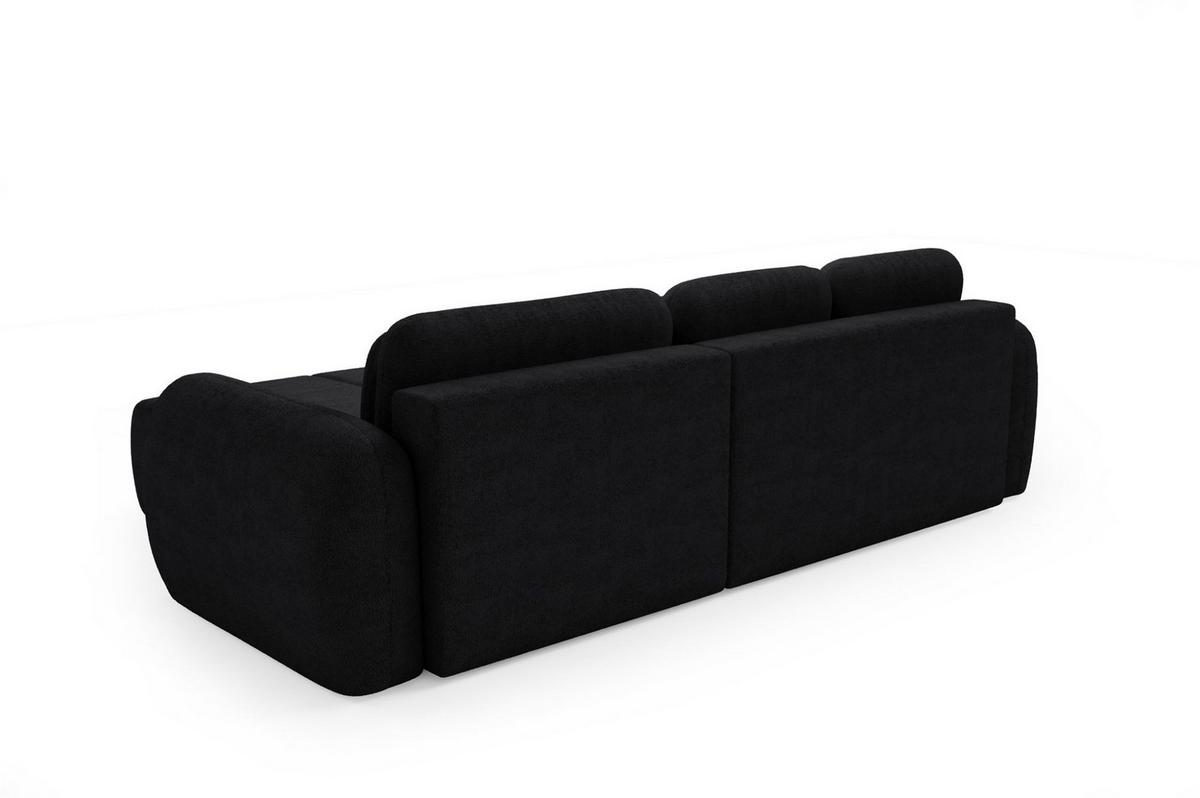 ECKSOFA Caria Mit Schlaffunktion - Schwarz, Holzwerkstoff/Textil (304/190cm) - Fun Möbel