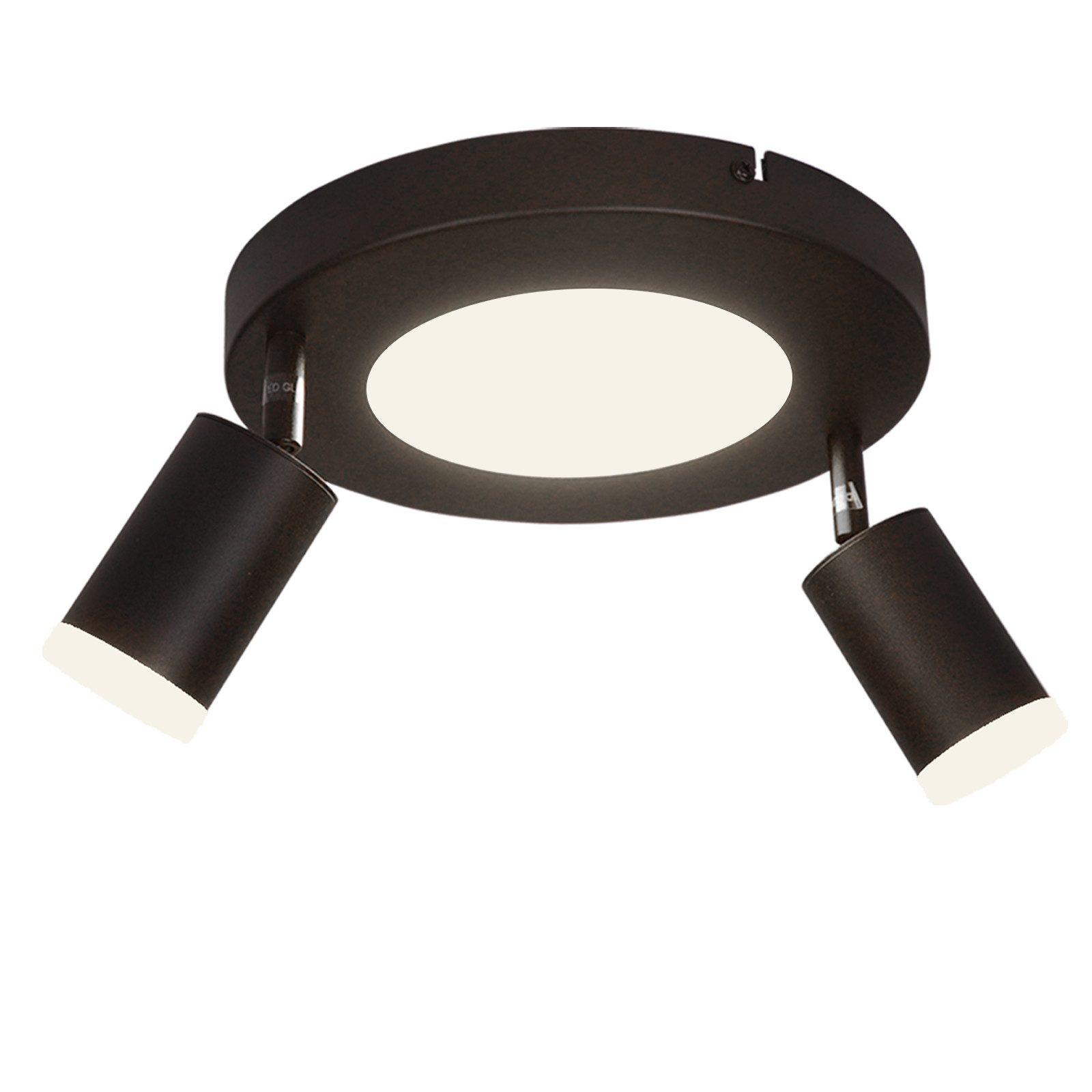 DECKENSTRAHLER Düben 2-flammig 25/25/16.9 cm - Schwarz, Metall (25/25/16.9cm) - Nettlife