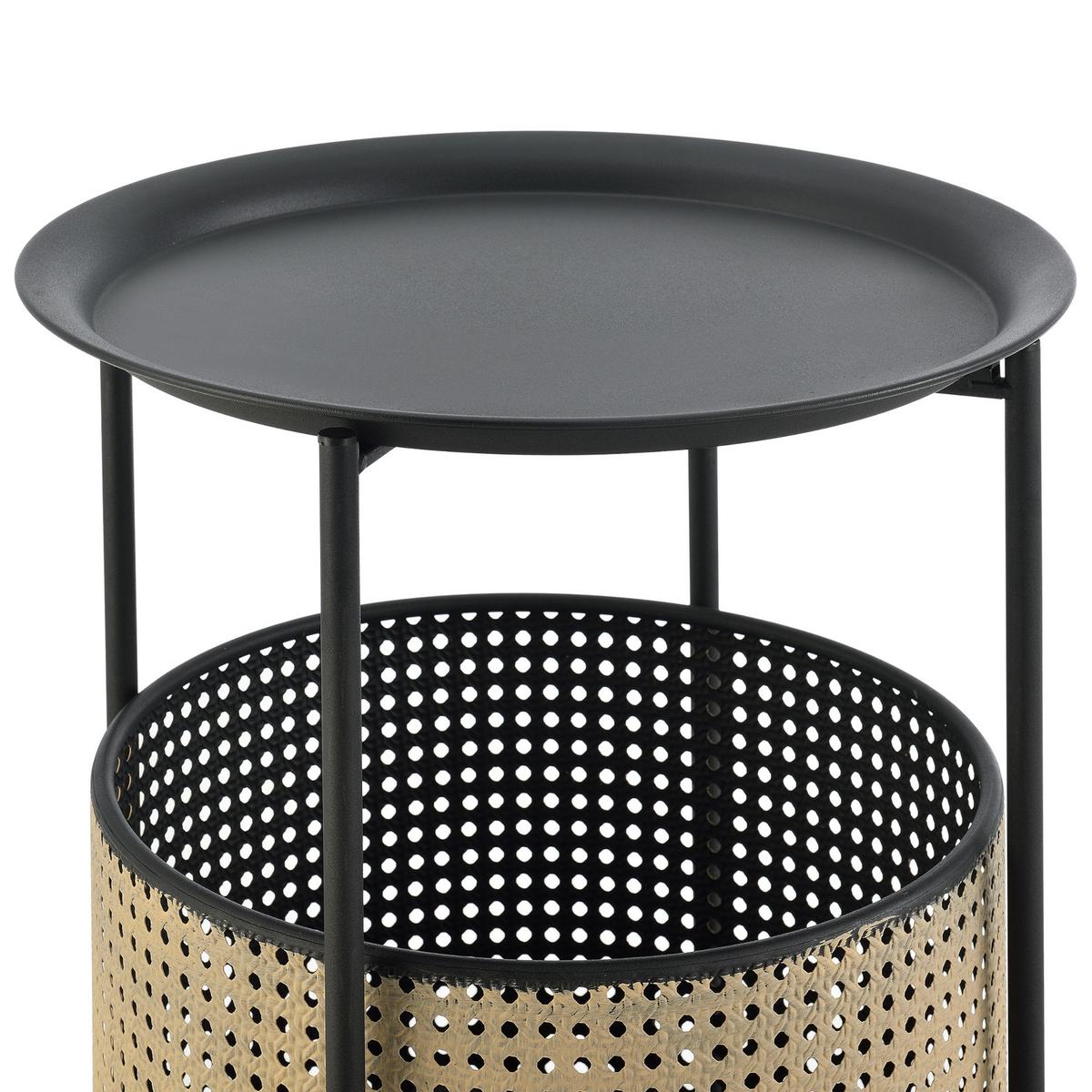 BEISTELLTISCH Beaumont - Schwarz, Metall (35/35/45cm) - [en.casa]