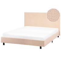 BETT mit Lattenrost 120/200 cm Bouclé Cremeweiß Albi - Creme, Textil (120/200cm) - Beliani