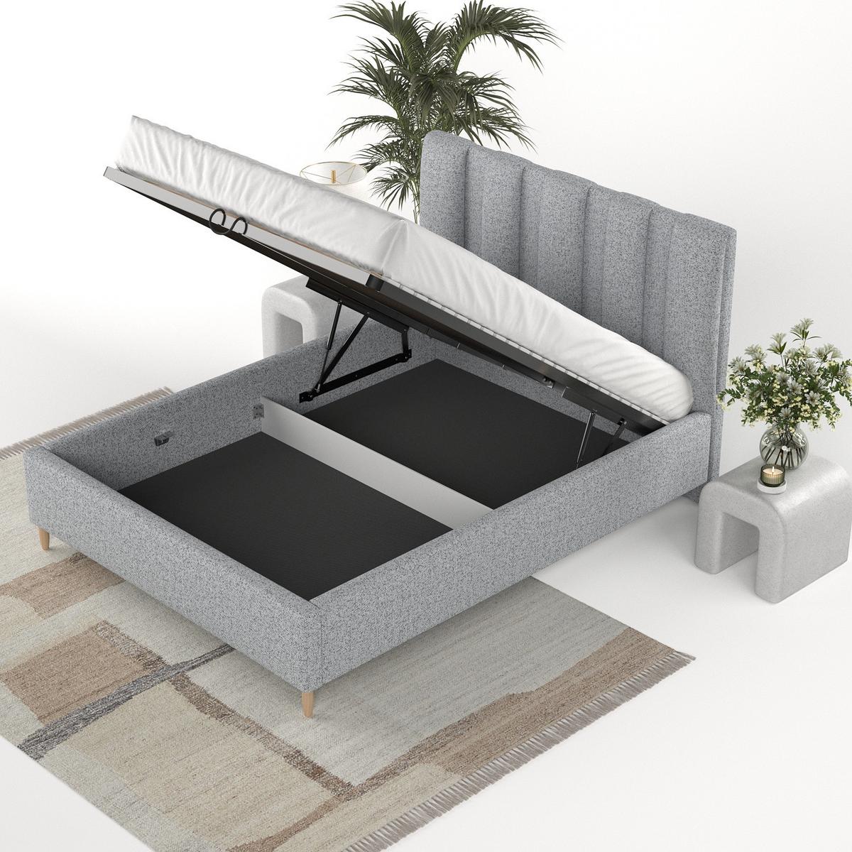 POLSTERBETT Loom 180/200 cm Grau im Riva Stoff - Naturfarben/Grau, Holz/Holzwerkstoff (180/200cm) - AltaBeds