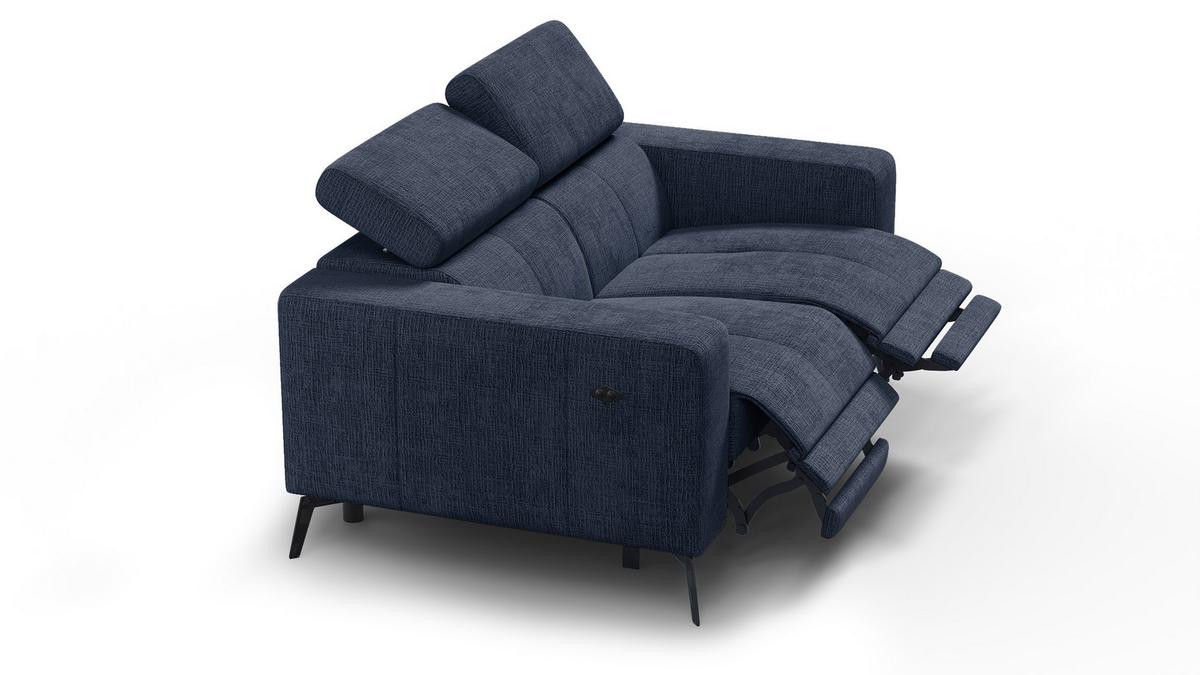 RELAXSOFA MORELLO 2-Sitzer, marineblau, 2 x Relax Zero Gravity - Dunkelblau, Holz/Textil (164/82/103cm) - Wozimo