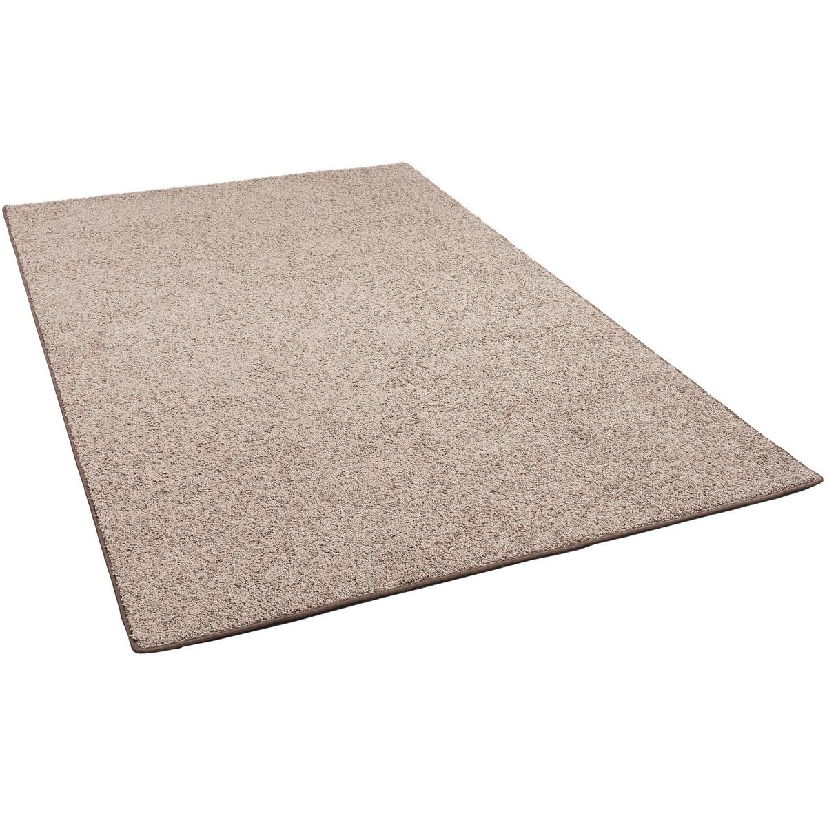 HOCHFLOR VELOURS TEPPICH MONA - Taupe, Textil (133/133cm) - Snapstyle