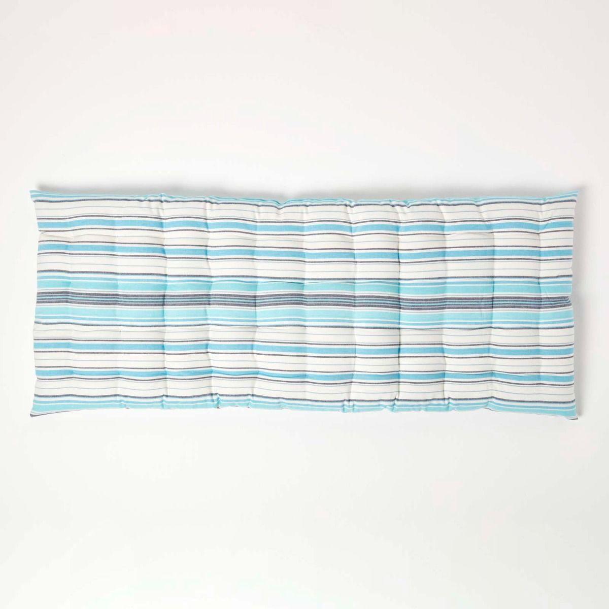 BANKAUFLAGE New England, 2-Sitzer gestreift - Blau, Textil (108/42/5cm) - Homescapes