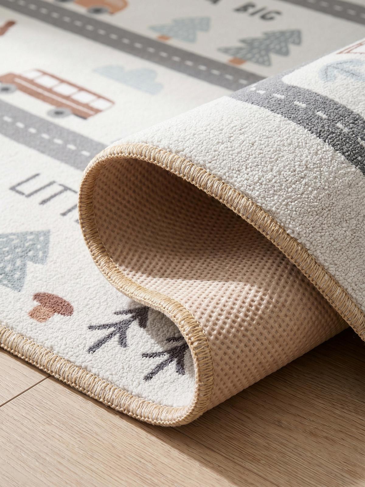 SPIELTEPPICH Waschbar TINO in Creme, mit Straßenkarten-Motiv, 80 x 150 cm - Beige, Textil (150/80cm) - KADIMA DESIGN