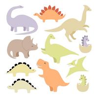 WANDAUFKLEBER 100x141cm - Niedliche pastellfarbene Dinosaurier - Multicolor, Kunststoff (100/141/0.1cm) - Wallfluent