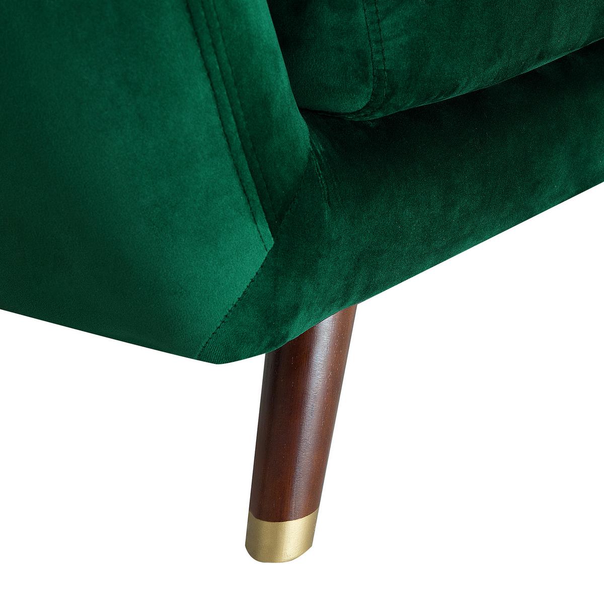 3-SITZER-SOFA Samtstoff Smaragdgrün Bodo - Hellgrün, Textil (188/84/85cm) - Beliani