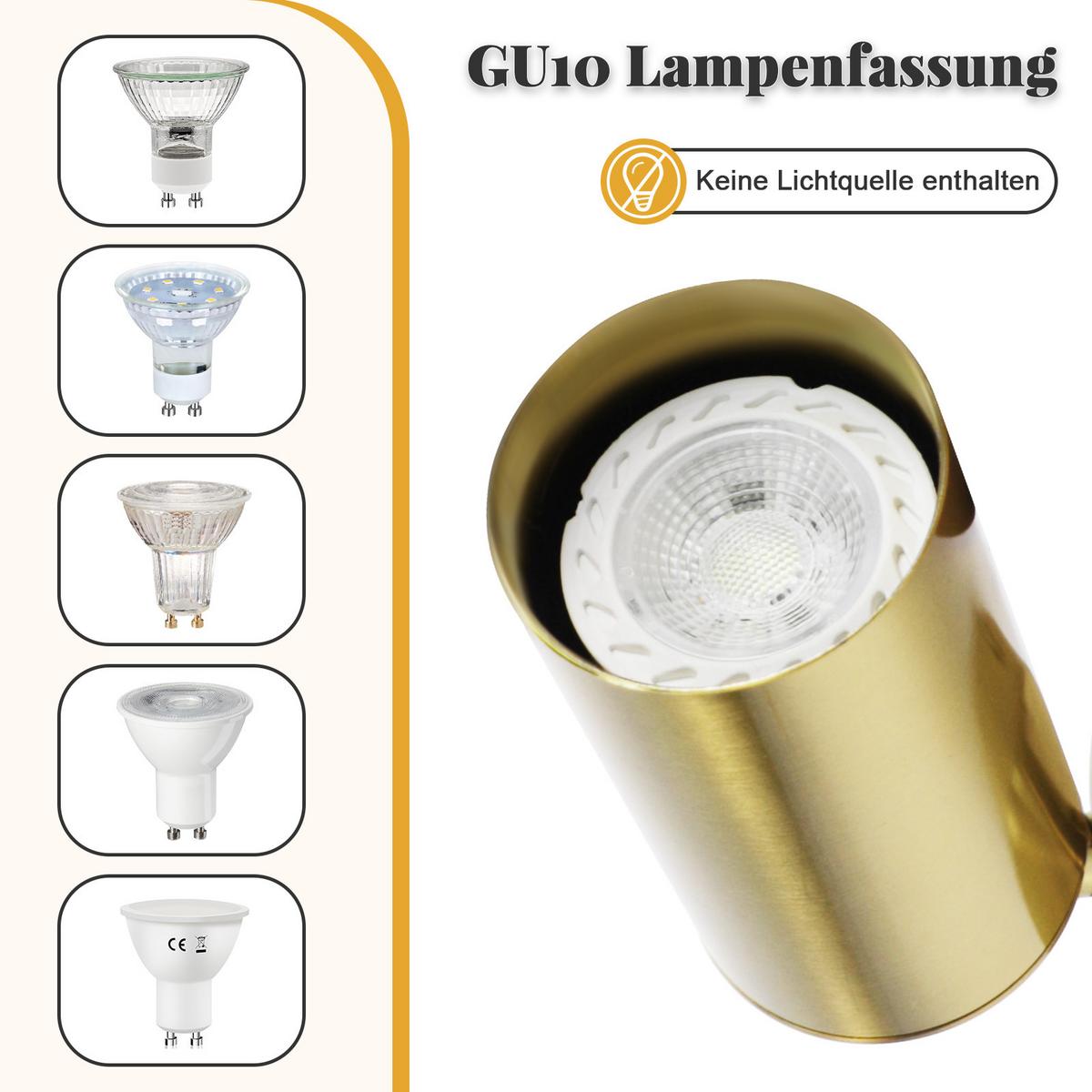 DECKENSTRAHLER Matteo 1-flammig 6/6/16 cm - Messingfarben, Metall (6/6/16cm) - Nettlife
