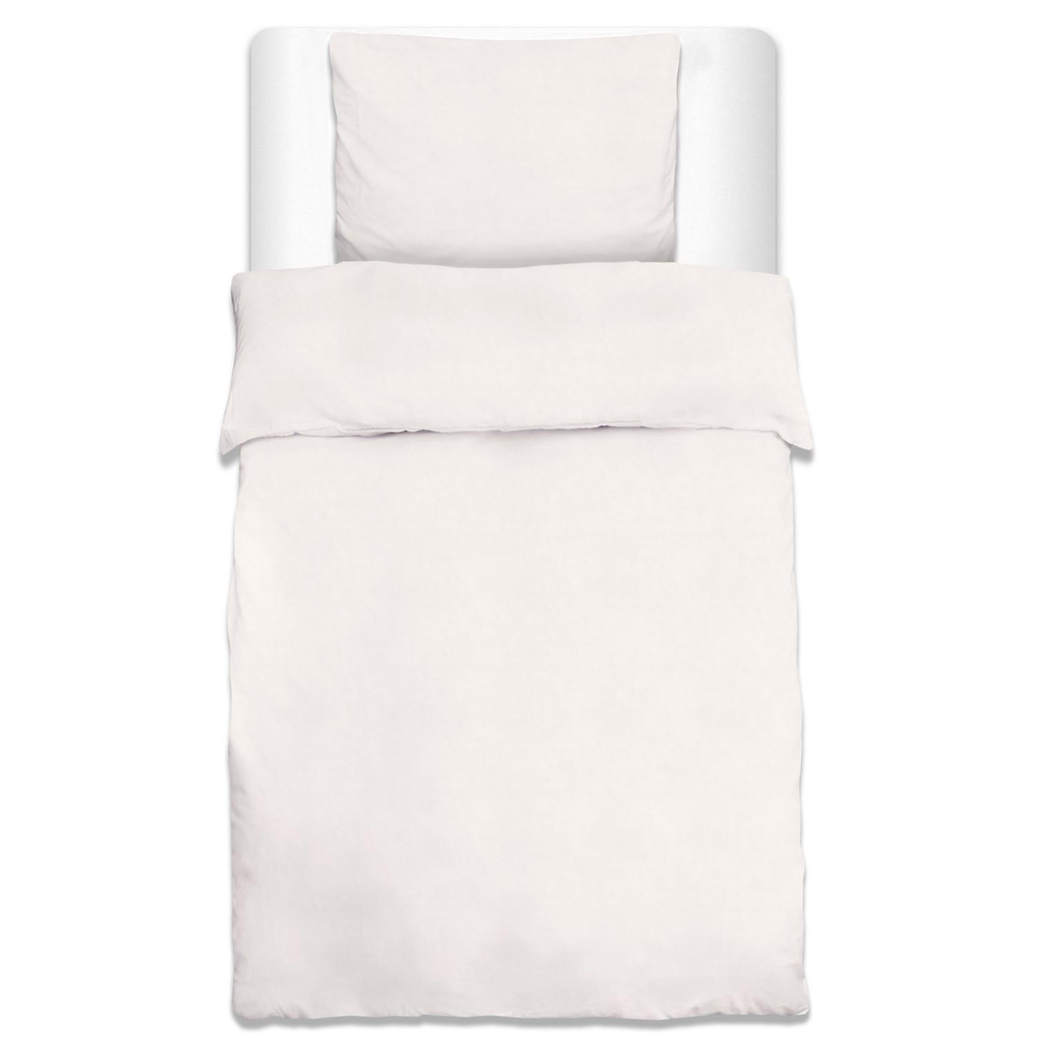 BETTWÄSCHE Julie 135/200 cm + Kissenbezug 80/80 cm Weiß Renforcé - Weiß, Textil (135/200cm)